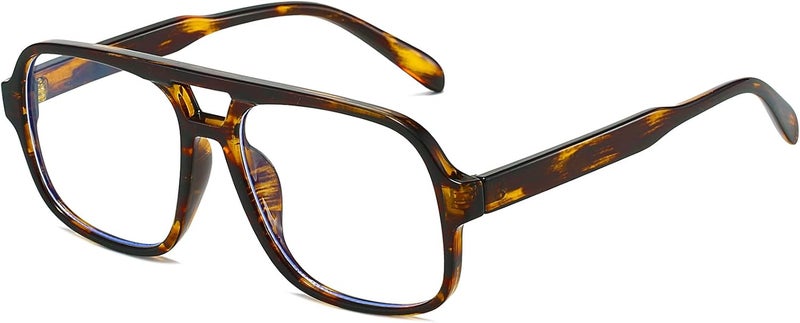 Breaksun Oversized Square Aviator Glasses for Women Men Big Frame Retro Blue Light Blocking Glasses Vintage Style - Image 1